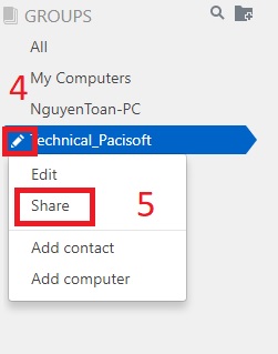 Hướng dẫn share group trong TeamViewer