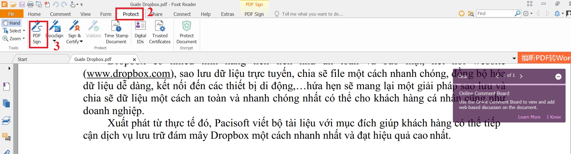 Cách tạo chữ ký tập tin PDF trong Foxit Reader
