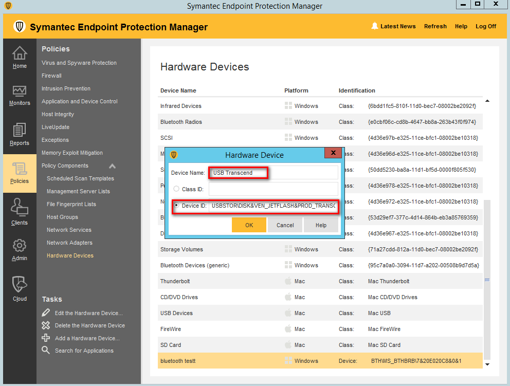 Chặn hoặc cho phép các thiết bị được sử dụng ở client bằng Symantec Endpoint Protection (SEP)