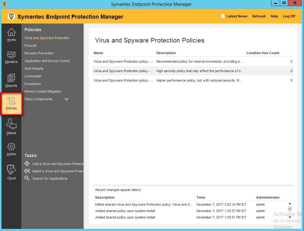 Cách chặn Client truy cập web bằng Symantec Endpoint Protection