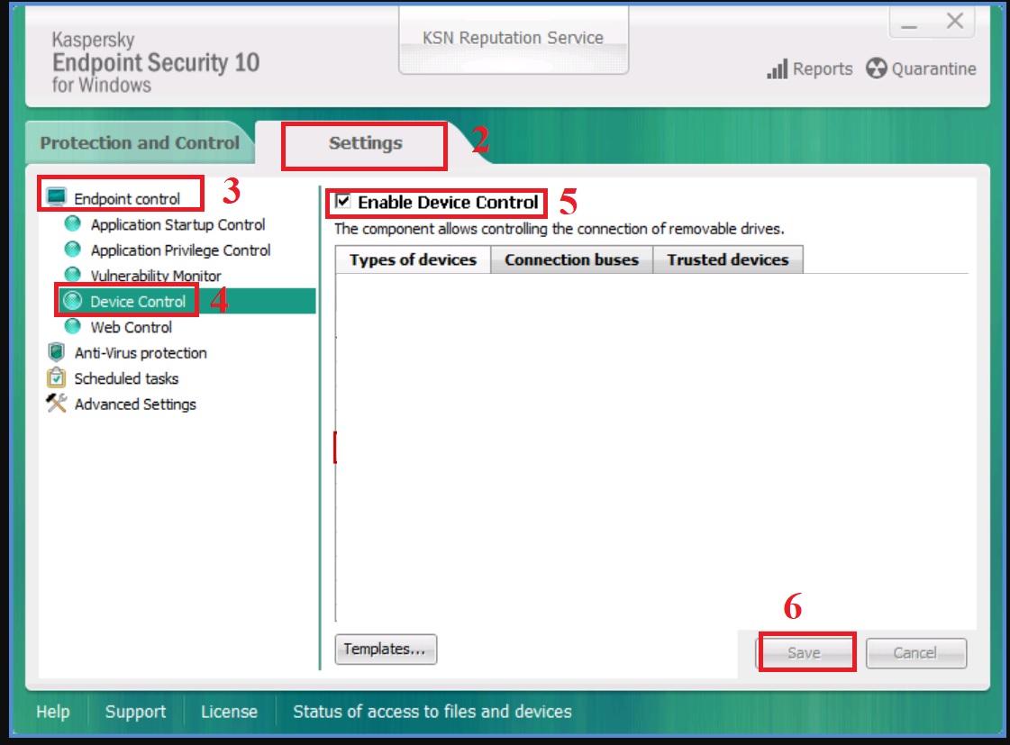 Device Control trong Kaspersky Endpoint Security