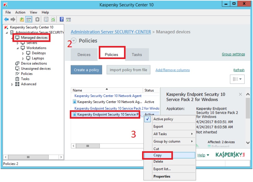 Hướng dẫn bật mã hóa BitLocker trên Kaspersky Security Center