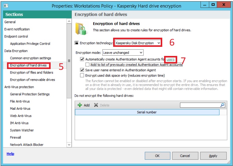 Hướng dẫn bật mã hóa ổ đĩa trên Kaspersky Security Center