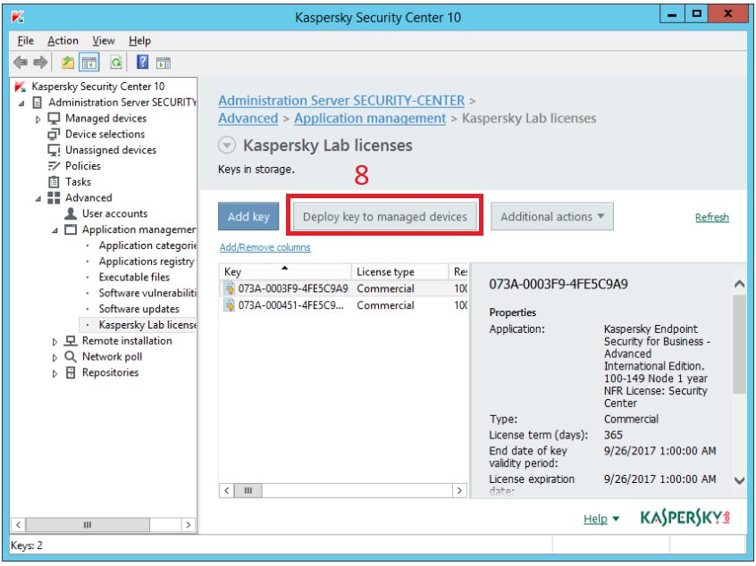 Hướng dẫn add key cho Client trong Kaspersky Security Center