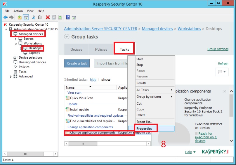 Tạo Task mã hóa file trong Kaspersky Security Center