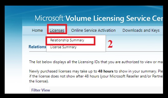 Hướng dẫn tìm số Authorization trong Volume Licensing Service Center
