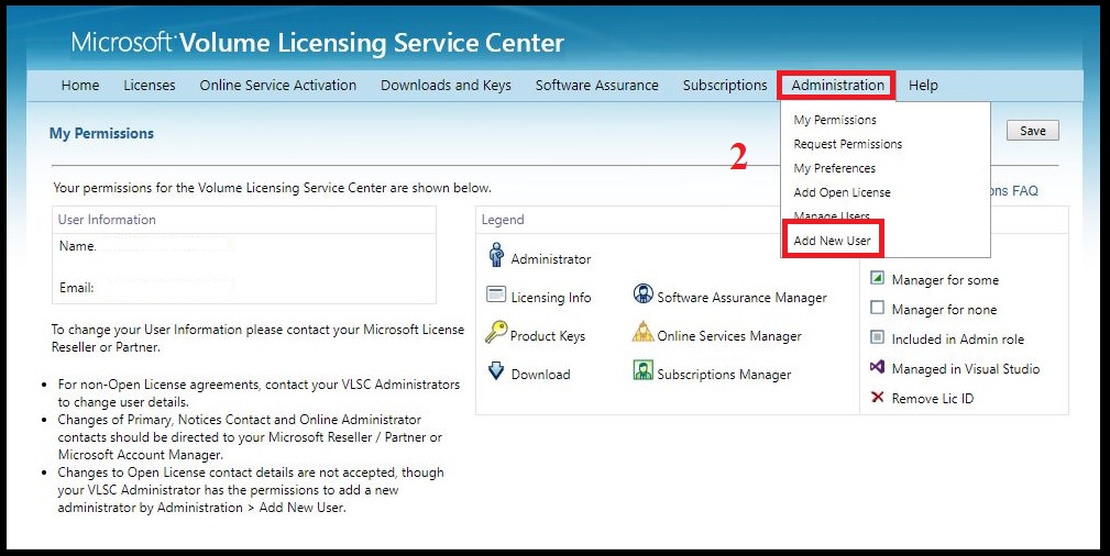 Hướng dẫn thêm Email quản lý trong Volume Licensing Service Center