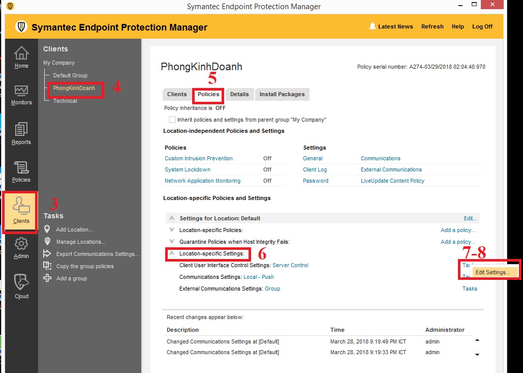 Hướng dẫn khóa giao diện Symantec Endpoint Protection Client