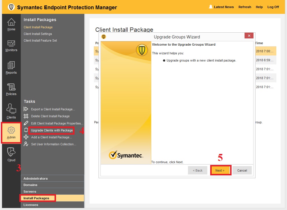 Hướng dẫn AutoUpgrade trong Symantec Endpoint Protection