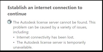 Khắc phục lỗi Establish an internet connection to continue khi kích hoạt AutoCAD