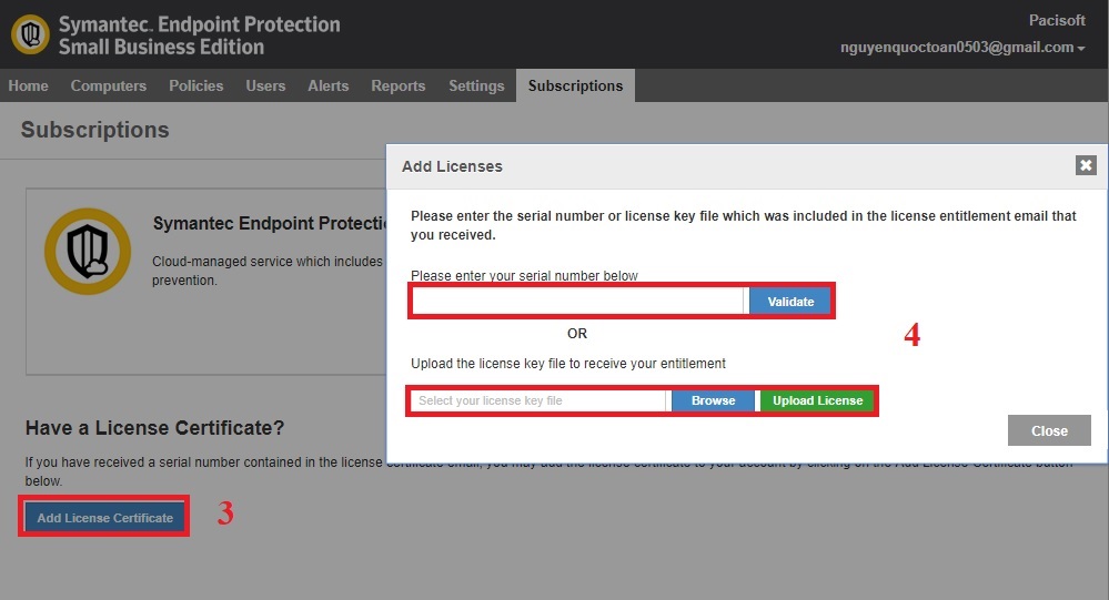 Hướng dẫn kích hoạt Symantec Endpoint Protection Small Business Edition