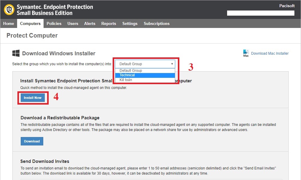 Hướng dẫn cài đặt Symantec Endpoint Protection Small Business Edition Agent